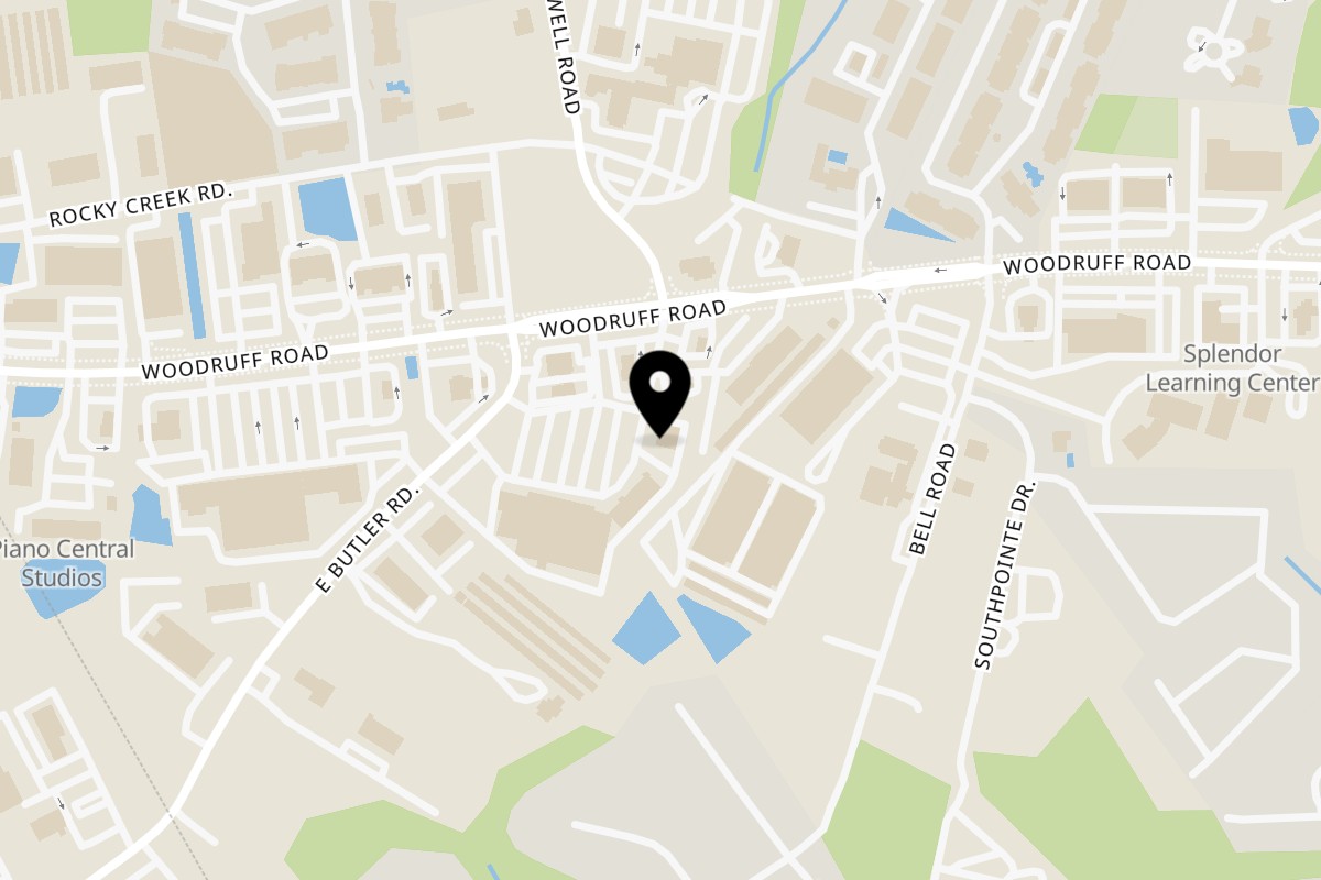 Map showing the location of Tacos & Bla Bla Bla Woodruff Road on 1842 Woodruff Rd in Greenville